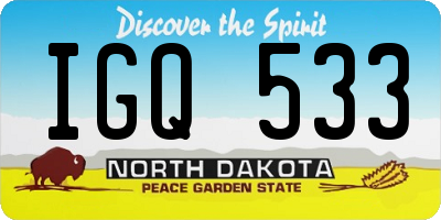 ND license plate IGQ533