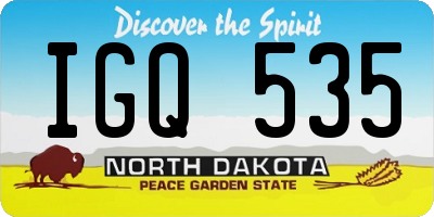 ND license plate IGQ535