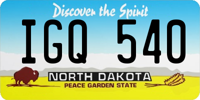 ND license plate IGQ540