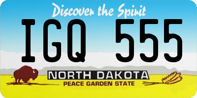 ND license plate IGQ555