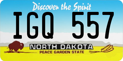 ND license plate IGQ557