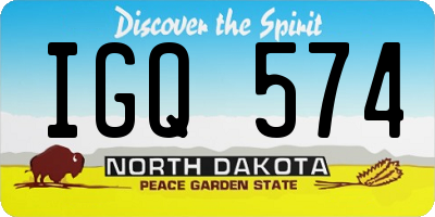 ND license plate IGQ574