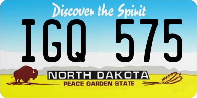 ND license plate IGQ575