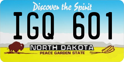 ND license plate IGQ601