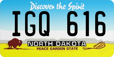 ND license plate IGQ616