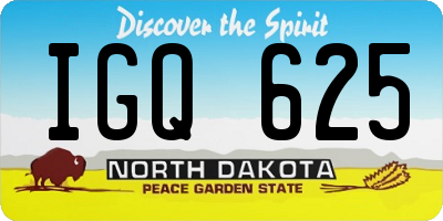 ND license plate IGQ625