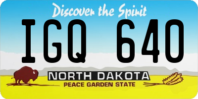 ND license plate IGQ640