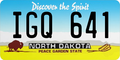 ND license plate IGQ641