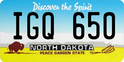 ND license plate IGQ650