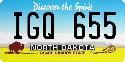 ND license plate IGQ655