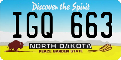 ND license plate IGQ663