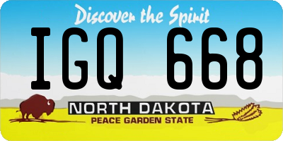 ND license plate IGQ668
