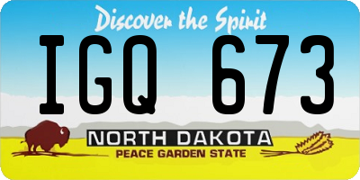 ND license plate IGQ673
