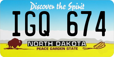 ND license plate IGQ674