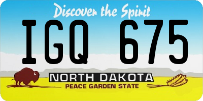 ND license plate IGQ675