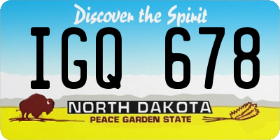 ND license plate IGQ678