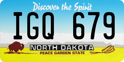 ND license plate IGQ679