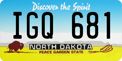 ND license plate IGQ681