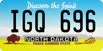 ND license plate IGQ696