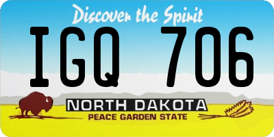 ND license plate IGQ706