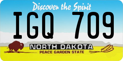 ND license plate IGQ709