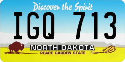 ND license plate IGQ713