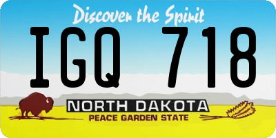 ND license plate IGQ718