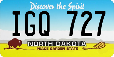 ND license plate IGQ727