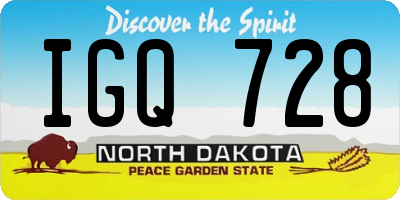 ND license plate IGQ728