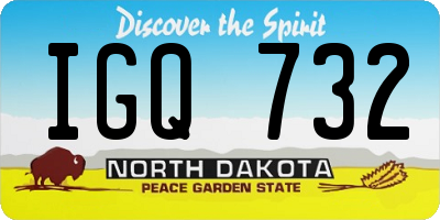 ND license plate IGQ732