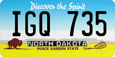 ND license plate IGQ735