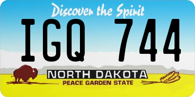 ND license plate IGQ744