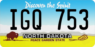 ND license plate IGQ753