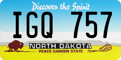 ND license plate IGQ757