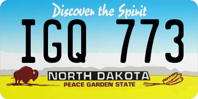 ND license plate IGQ773