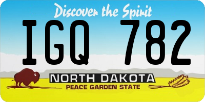ND license plate IGQ782