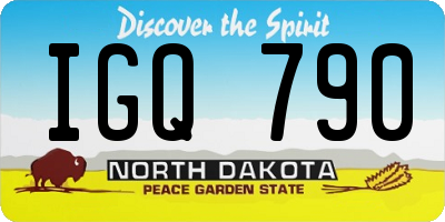 ND license plate IGQ790