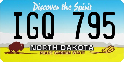 ND license plate IGQ795