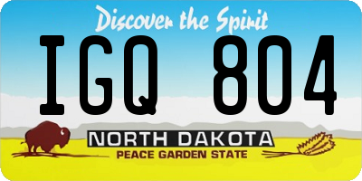 ND license plate IGQ804