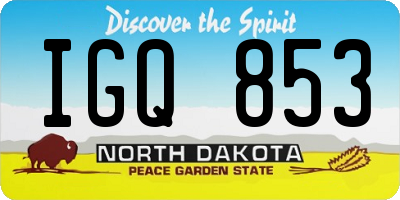 ND license plate IGQ853