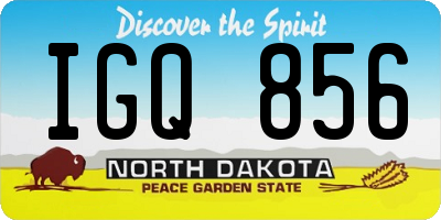 ND license plate IGQ856
