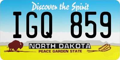 ND license plate IGQ859