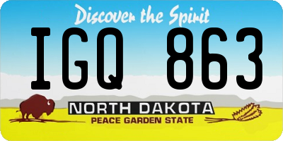 ND license plate IGQ863
