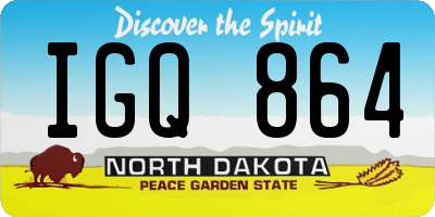 ND license plate IGQ864