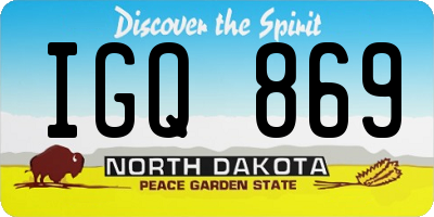 ND license plate IGQ869