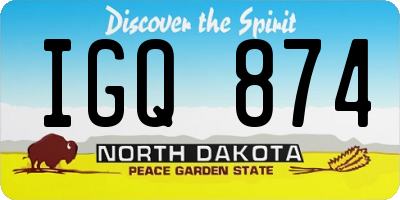 ND license plate IGQ874