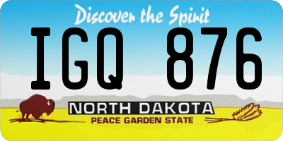 ND license plate IGQ876
