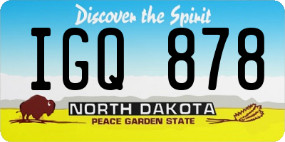 ND license plate IGQ878