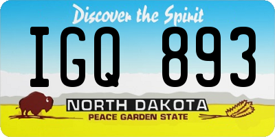 ND license plate IGQ893