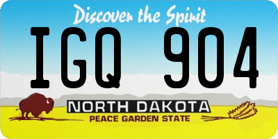 ND license plate IGQ904